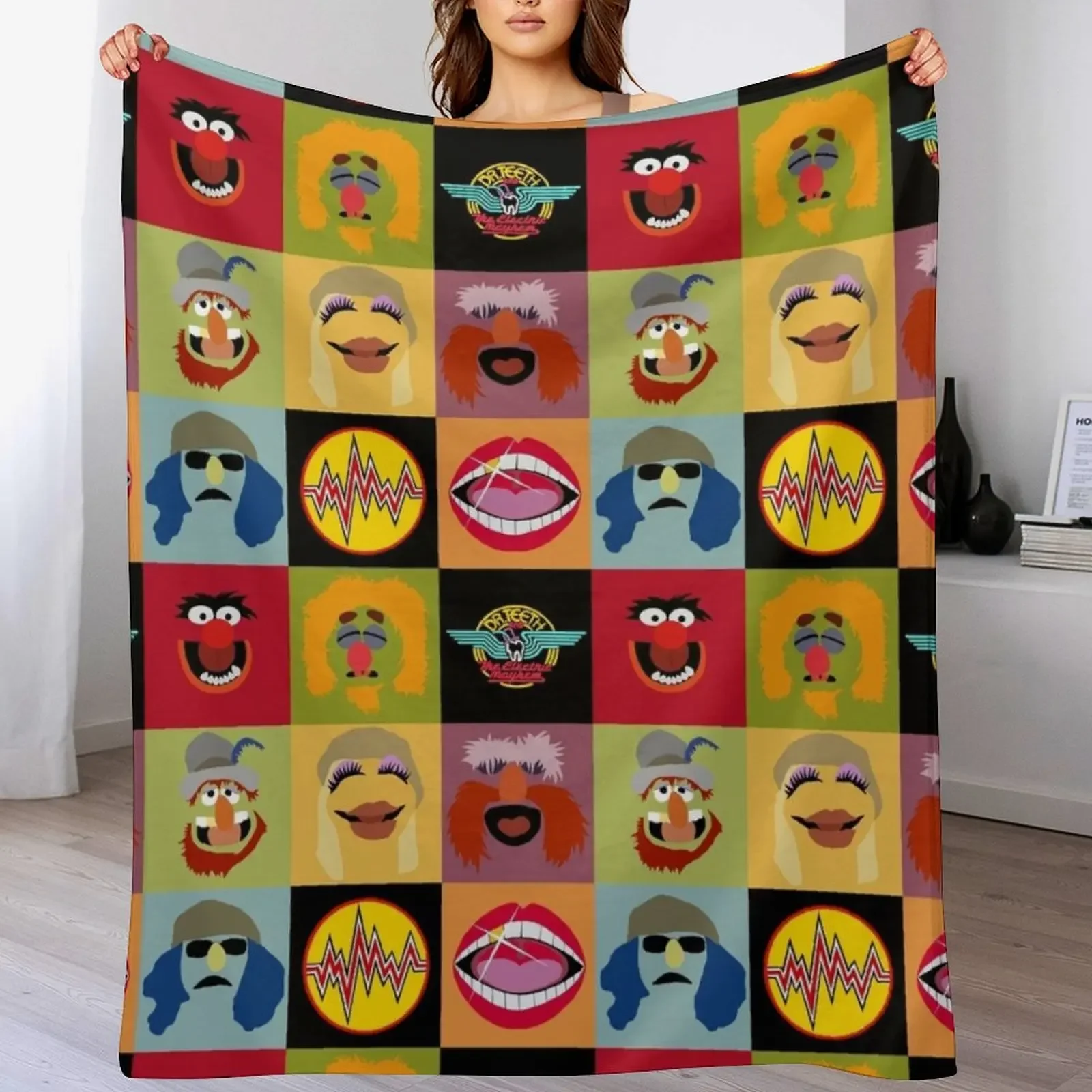 Dr. Teeth and the Electric Mayhem ft Lips Throw Blanket Sleeping Bag Shaggy cosplay anime Camping Blankets