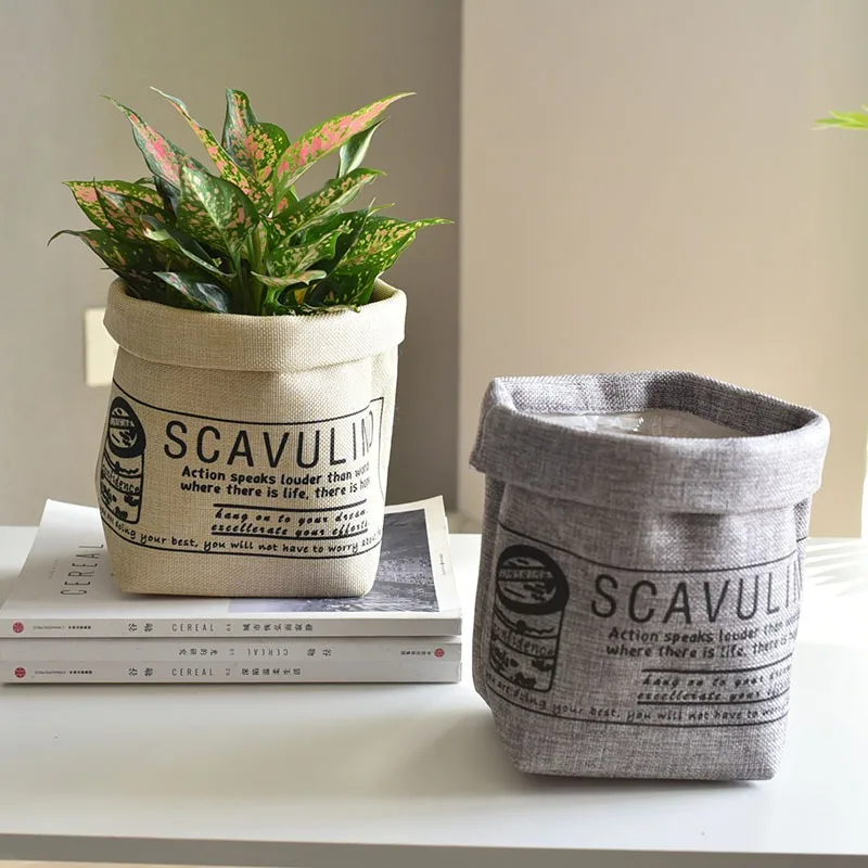 Fabric Plant Pot Storage Bag, Washable Decorative Plant Pot , Home Flower Container Organizer for Indoor Green Plants