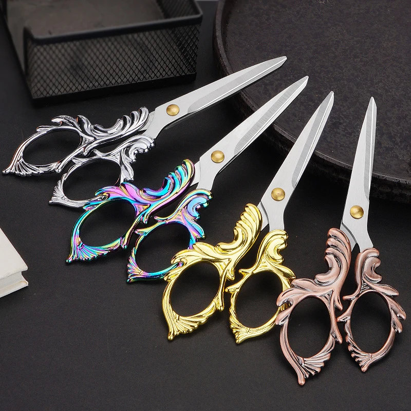 Retro Scissors Durable Zinc Alloy Vintage Small Scissor Flower Figure For DIY Sewing Thread Cutting Tailor Needlework Tools