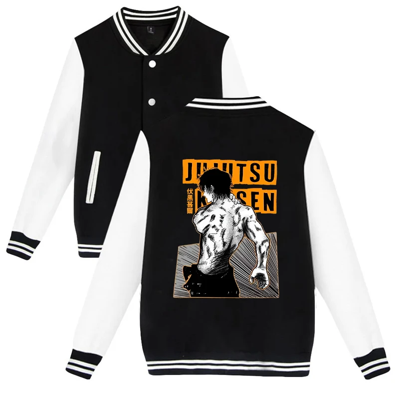 New Fushiguro Toji Printed Baseball Jacket Women Men Outdoor Long Sleeves Hip Hop Personality Sweatshirt Jersey Coat