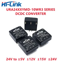 Hi-Link Household 24V to ±5V ±12V ±15V ±24V Dual Output 10W DCDC Isolated Converter URA2405YMD-10WR3 Switch Power Supply Module