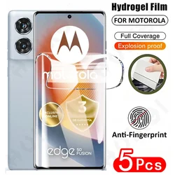 5 Pcs Hydrogel Film For Moto Motorola Edge 50 40 Pro Neo G34 G14 G54 4G 5G Anti-Spy Curved Screen Protector Full Protection