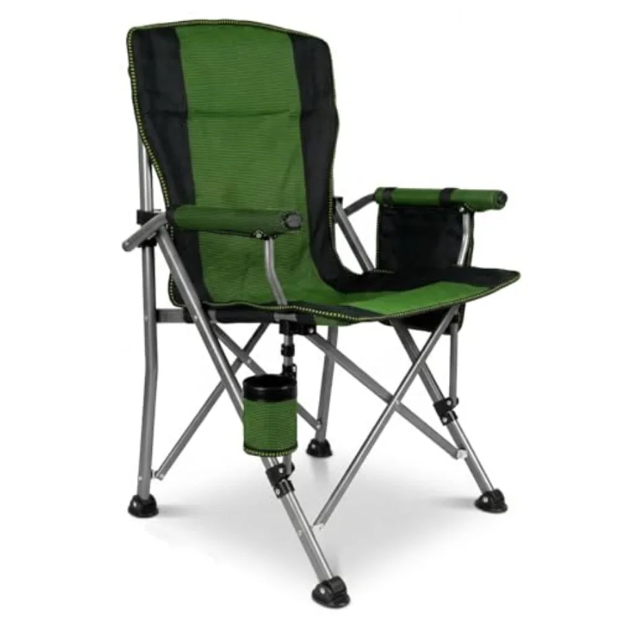 

Oversized Folding Camping Chair, 400 LBS Heavy Duty Steel Frame Portable Camp Chair with Cup Holder and Storage Bag, Cushioned