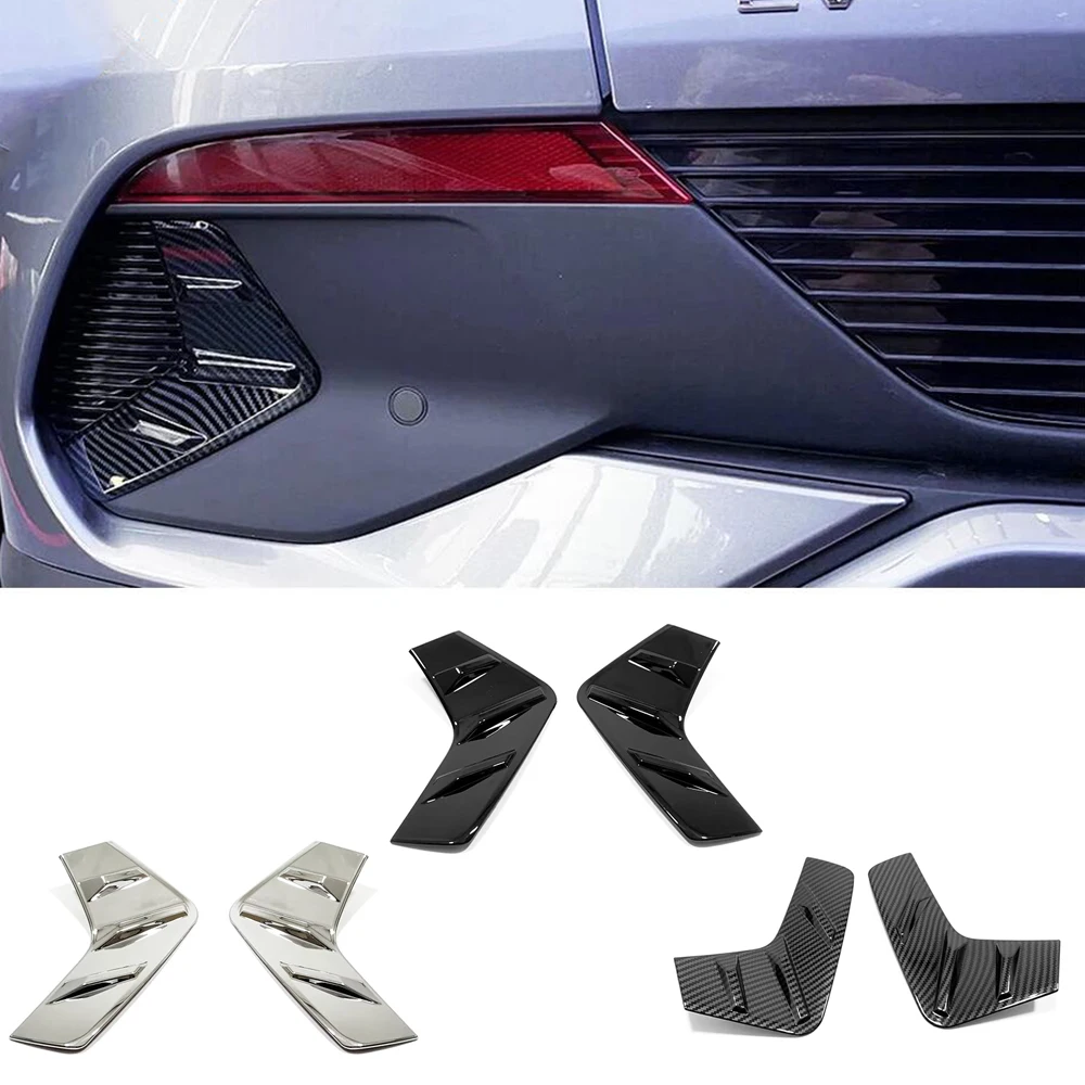 

For BYD ATTO 3 Yuan Plus 2022-2023 Accessories Car Rear Fog Light Cover Garnish Carbon Look Sticker Lamp Frame Protection Trim