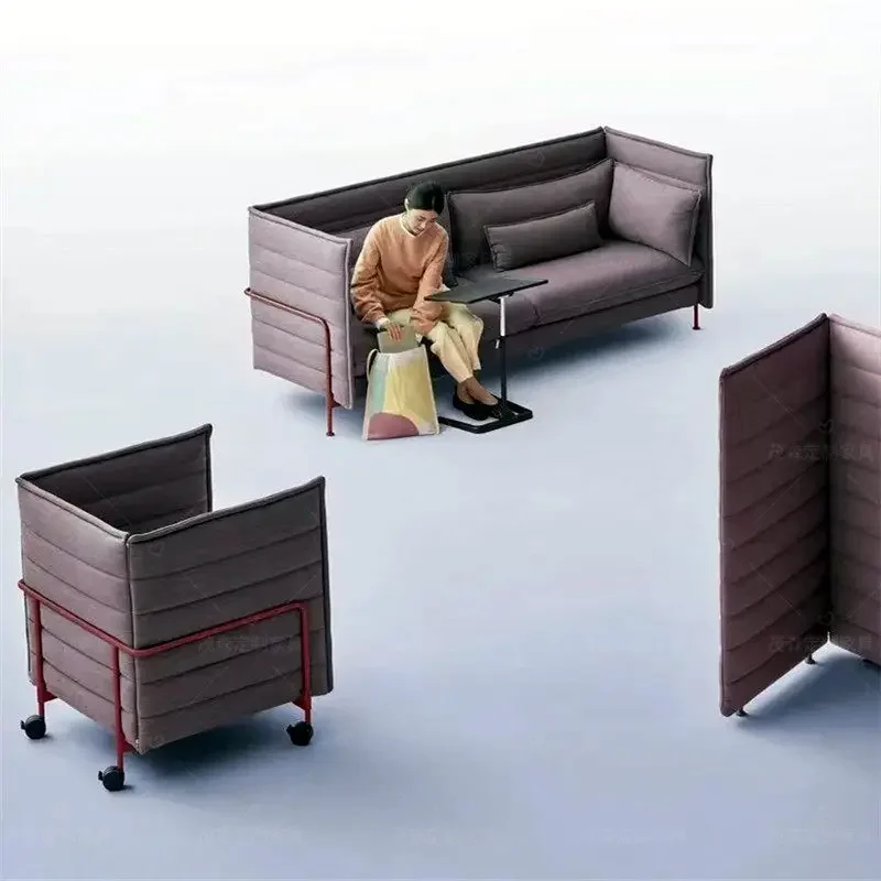 Office sofa, high back booth, library lounge area