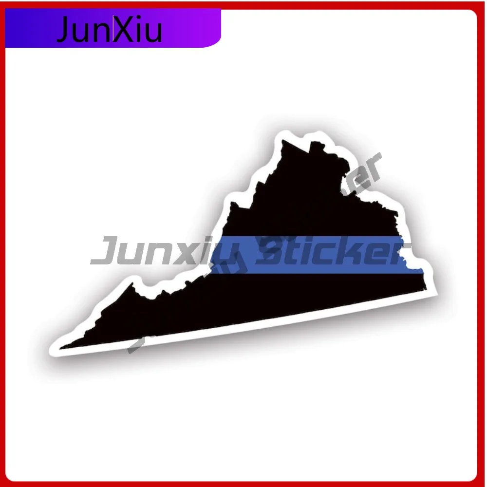 

Virginia State Shaped The Thin Blue Line Sticker Uv Protected Police First Responder Law Enforcement Support Va Car Sticker