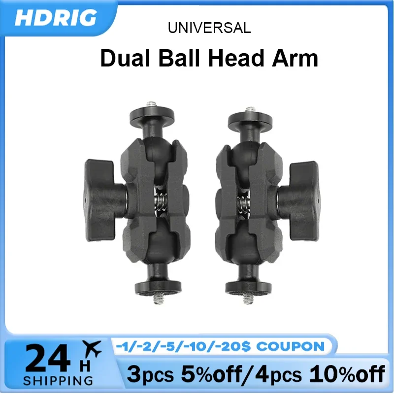 HDRIG-Camera Magic Braço Extensão, Monitor, Microfone, Gaiola Kit Rig, Cabeça Bola Duplo, 4.4"