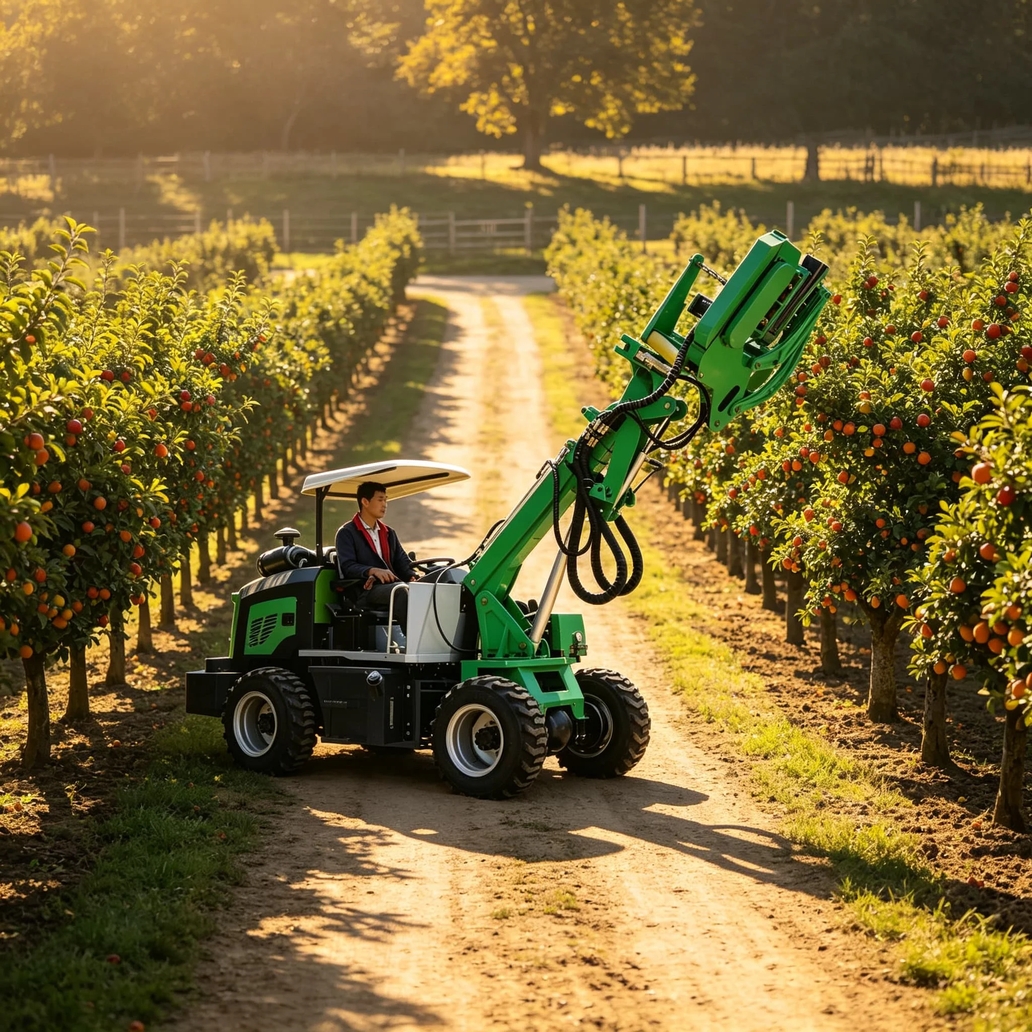 Vibrating Trunk Shaker for Fruit Harvest with Collection Umbrella and Adjustable Shaking Intensity for Farm Use