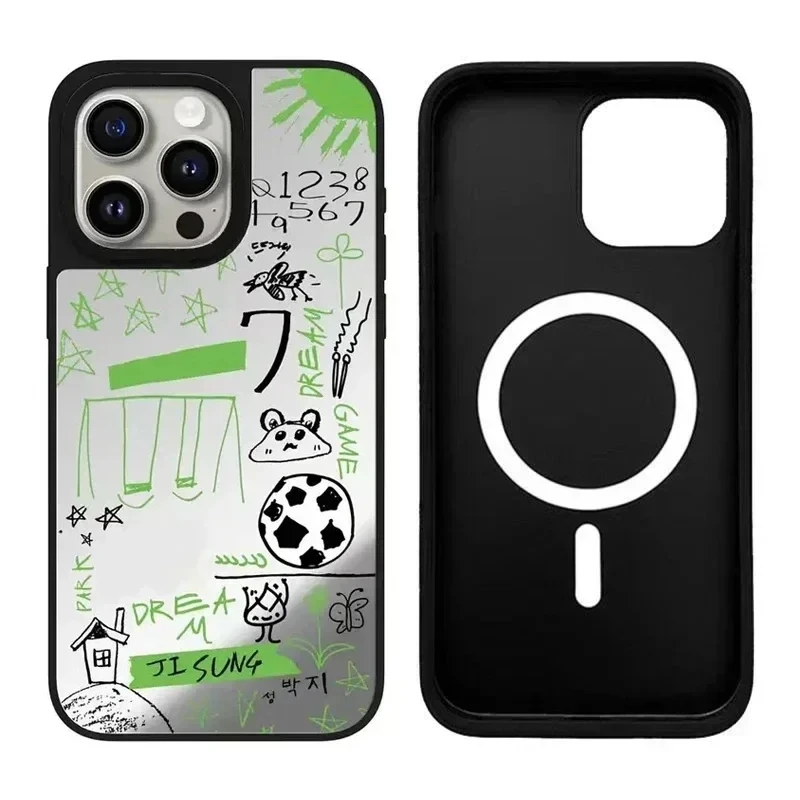 

Kpop Dream Graffiti iPhone 11 12 13 14 15 Pro Max Mirror Surface MagSafe Case Cover Shell