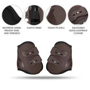 Ajustável cavalo frente Hind Leg Boots, tendão proteger Equestrian, PU Shell e Neoprene, de alta qualidade, 4 pcs 12 principais vendas bota de resgate - №10