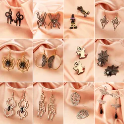 New Style Punk Creativity Eardrop For Women Man Spider Bat Pendant Earrings Halloweens Party Accessories Funny Jewelry Gifts