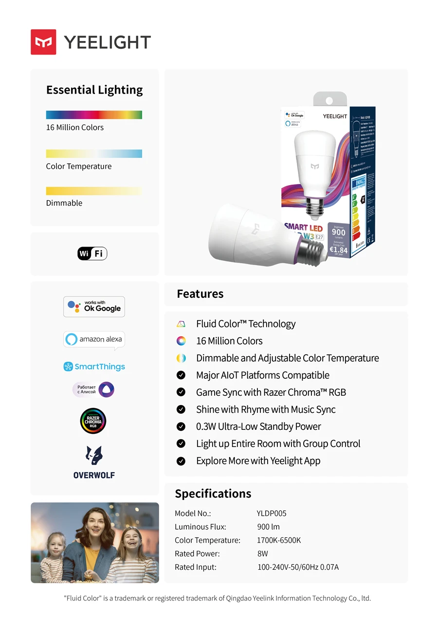 Yeelight Smart LED-Birne W3 E26 Farbe/Weiß Umgebungslicht Wifi Sprachsteuerung 1700K ~ 6500K für Mi Home Alexa Google SmartThings – Detail 15