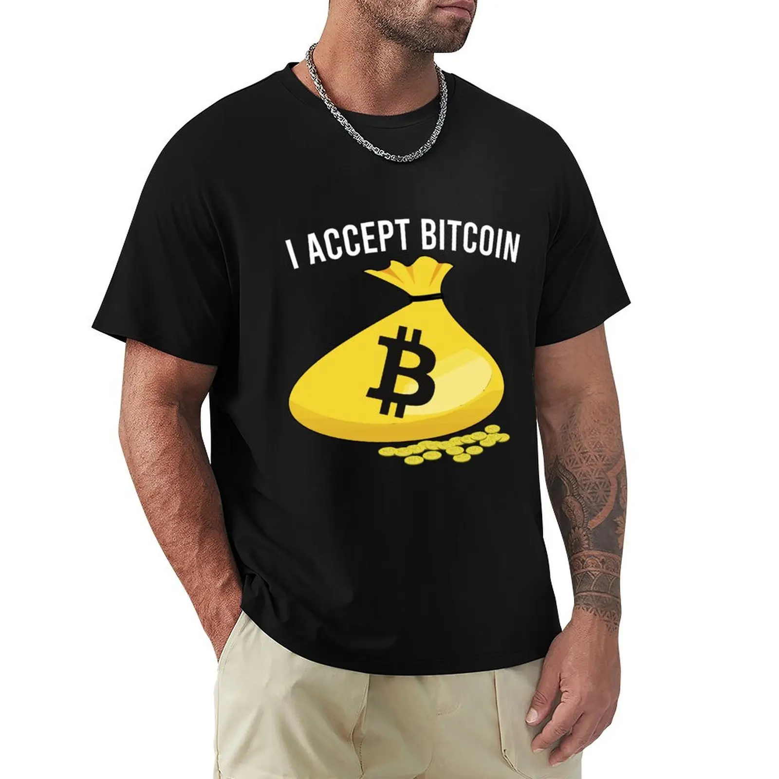 I Accept Bitcoin T-Shirt Daily Wear Print T-Shirt