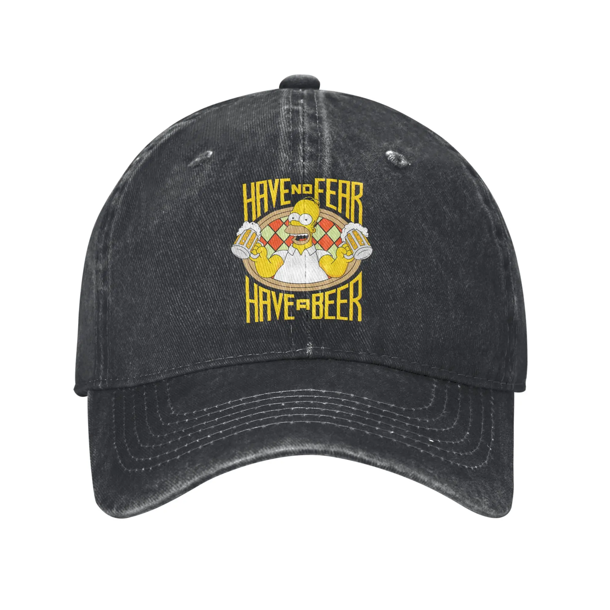 The Simpson Homer Beer Fear Chill-Out Weekend Brewmaster Baseball Caps for Men Women Distressed Denim Washed Headwear Fit Hats