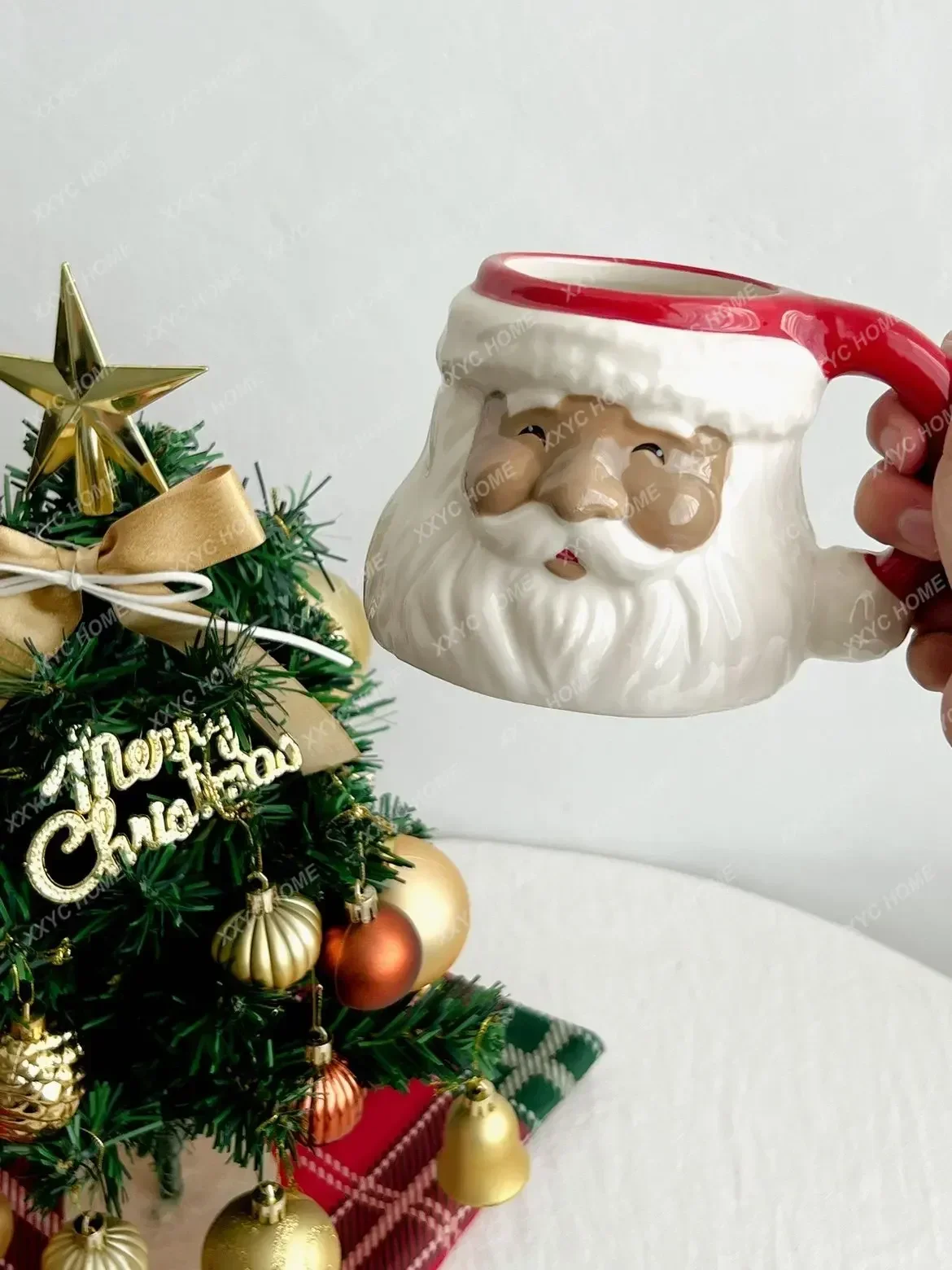 

So Cute Christmas Simple Hand-Painted Black and White with Santa Claus Mug