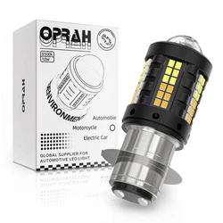 Oprah-Ampoule de Sauna LED H4 CSP 3570 pour Voiture Moto H4 9003 HB2, Faisceau Haut et Bas, Lampe de Sauna Hi/Lo Hurbike 12V P15D, 1 Pièce