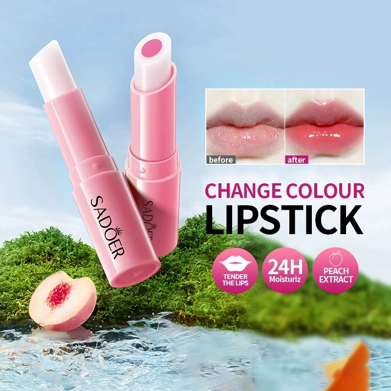 SADOER Warm Color Changing Moisturizing Lipstick Anti Wrinkle Mositurzing Nourishing Lip Balm Plumper Beauty Skin Care