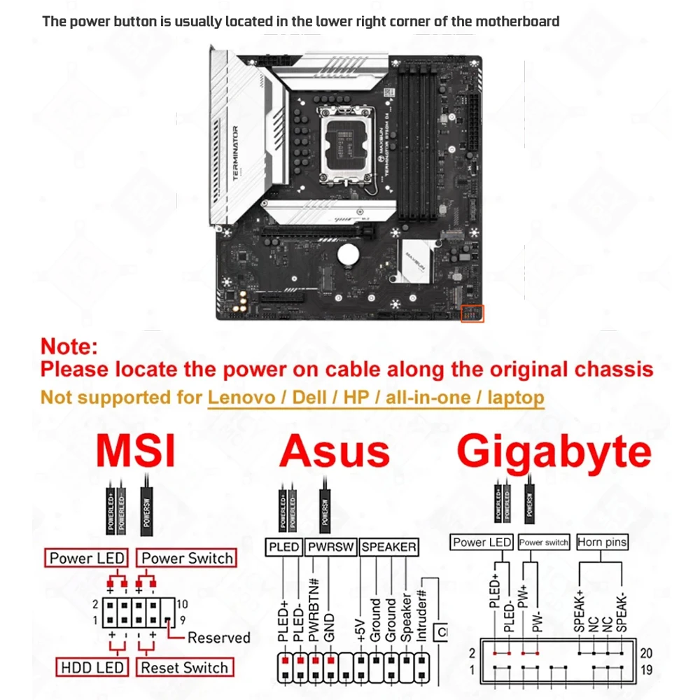 Imagem -02 - Desktop com Controlo a Distância sem Fio Usb Botão Mobo Fonte de Alimentação de Pinos Faça Você Mesmo Mod do Rog Case do pc do