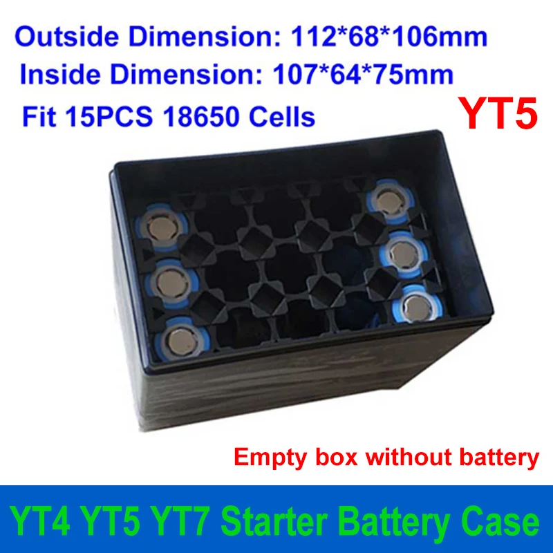 YT4 YT5 YT7 puste pudełko litowo-jonowy LiFePO4 YT 4 5 7 obudowa baterii 12V 12.8V 4Ah 5Ah 7Ah 12Ah dla DIY motocykli akumulator rozruchowy