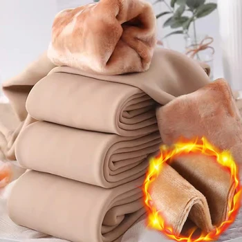 Damskie ciepłe pończochy termiczne zimowe aksamitne elastyczne wąskie rajstopy polarowe rajstopy zagęścić pluszowe legginsy z wysokim stanem pończochy spodnie