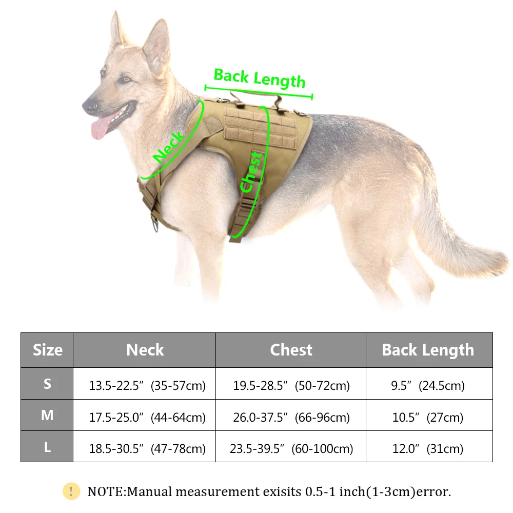 Arnés táctico de nailon para perro, Collar con correa sin tirones, chaleco militar para mascotas, arnés Molle de entrenamiento para perros medianos