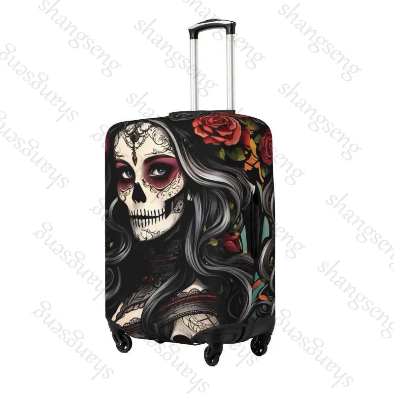 Sugar skull tattoo Thicken Luggage Cover Elasticity Trolley dust cover Suitcase Protection Cover For 18-32 in Suitcase Case