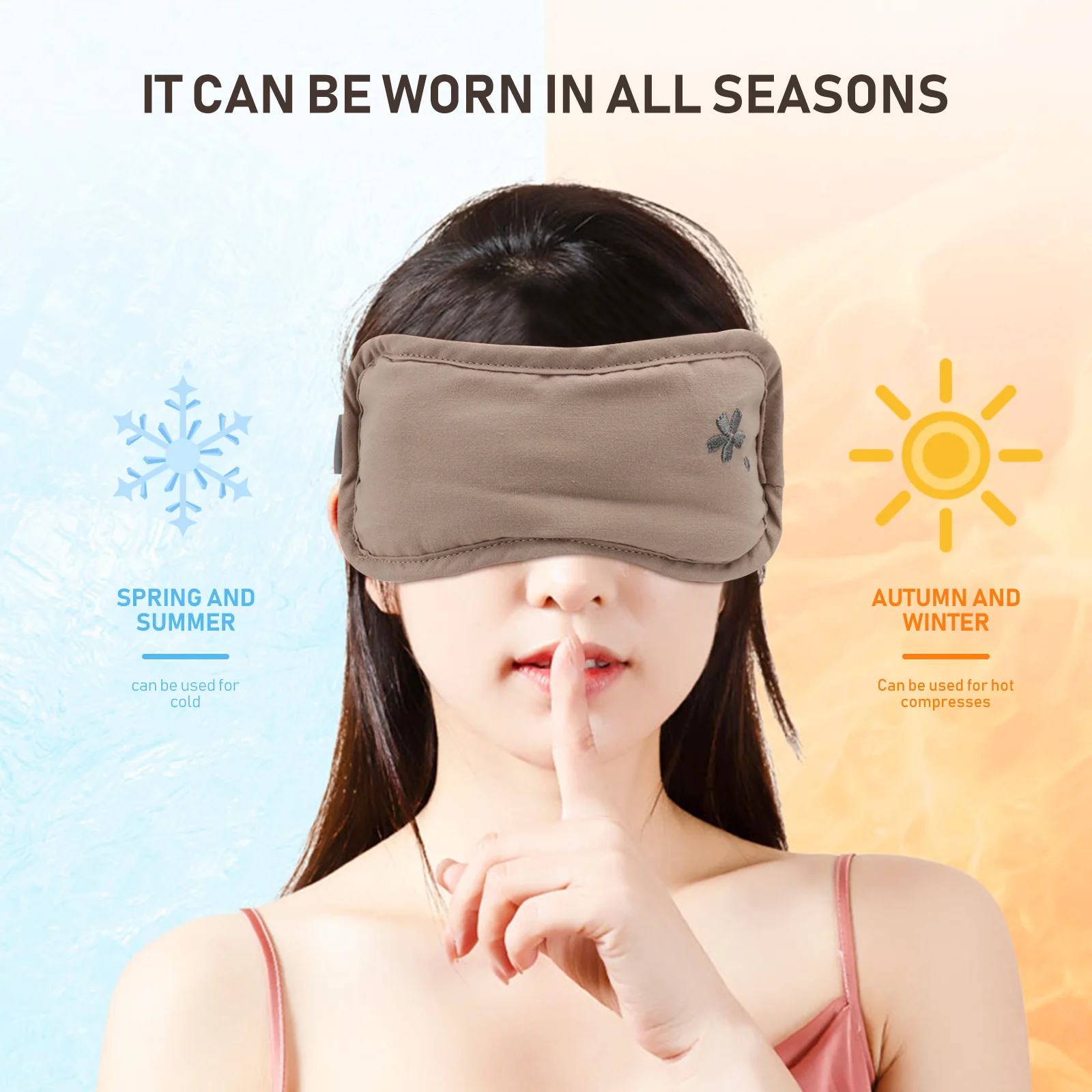 

Маска для глаз с подогревом и нежными массажными бусинами, затемняющая подушка для сна, для облегчения усталости, отдыха, отдыха, дома, отеля, сна