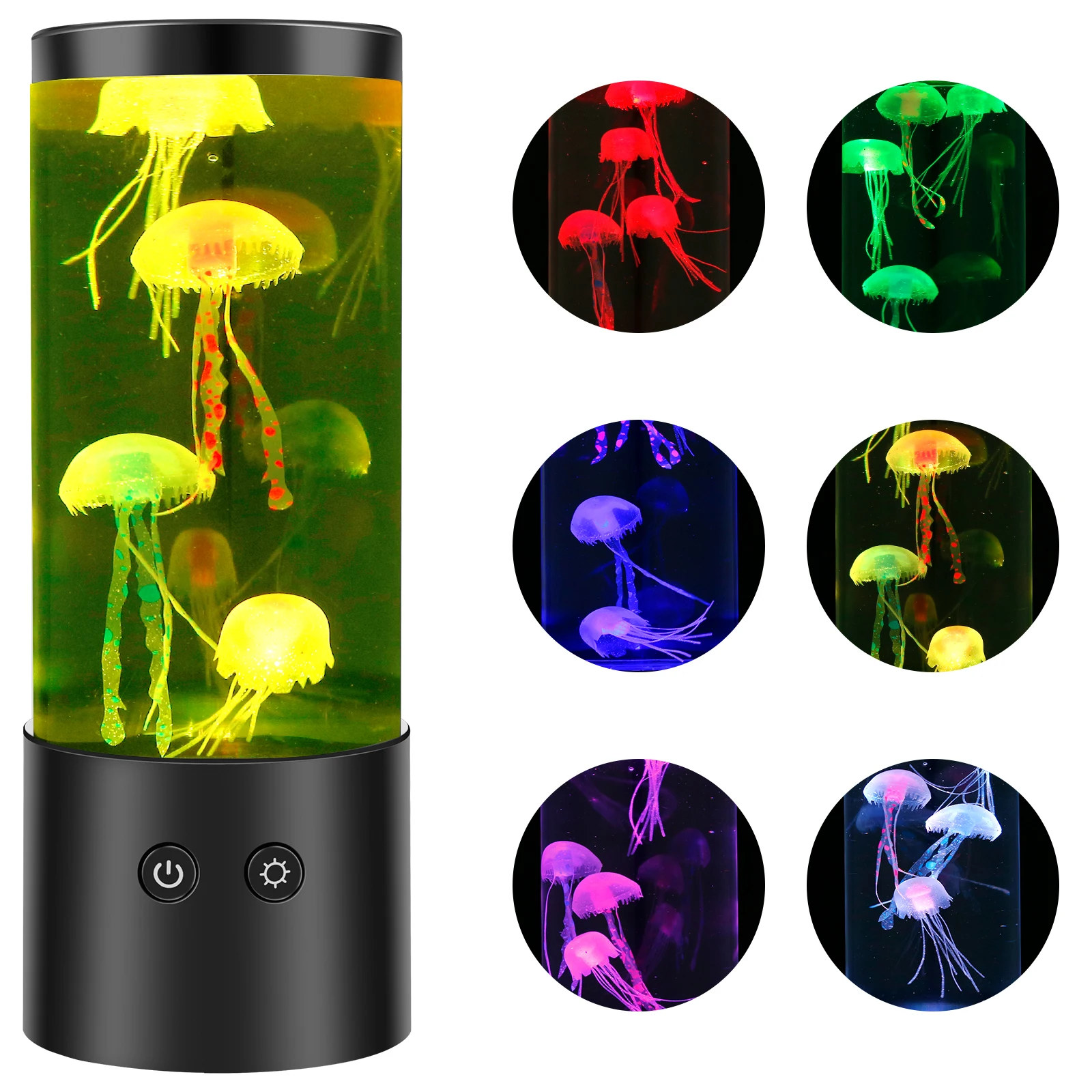 LED Jellyfish Lamp 7 Colors Changing USB Battery Operated Jellyfish Night Light Fantasy Aquarium Lamps Bedroom Home Decoration