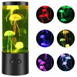 LED Jellyfish Lamp 7 Colors Changing USB Battery Operated Jellyfish Night Light Fantasy Aquarium Lamps Bedroom Home Decoration