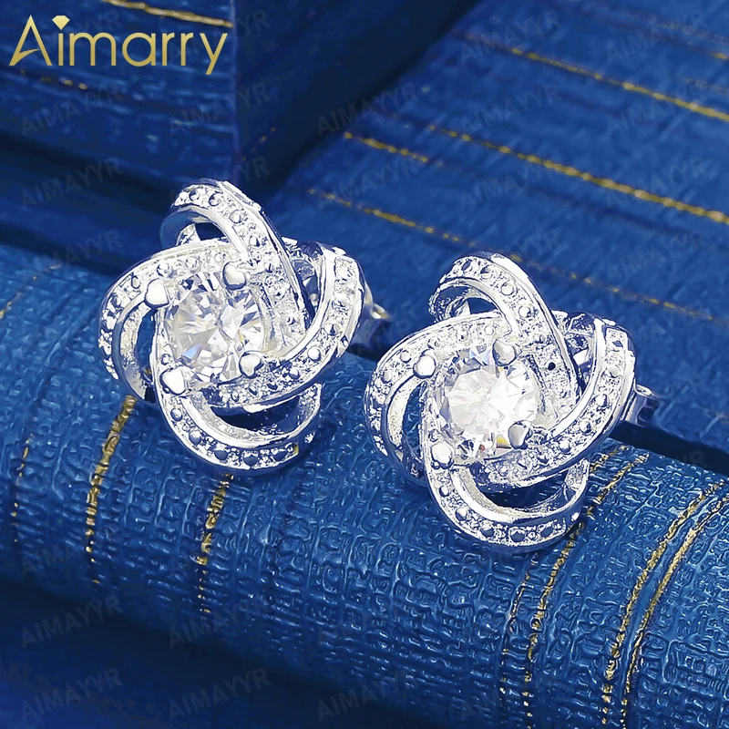 925 Sterling Silver Wrapped Design with AAA Zircon Earrings for Women's Parties Banquets Weddings High-quality Fashion Jewelry