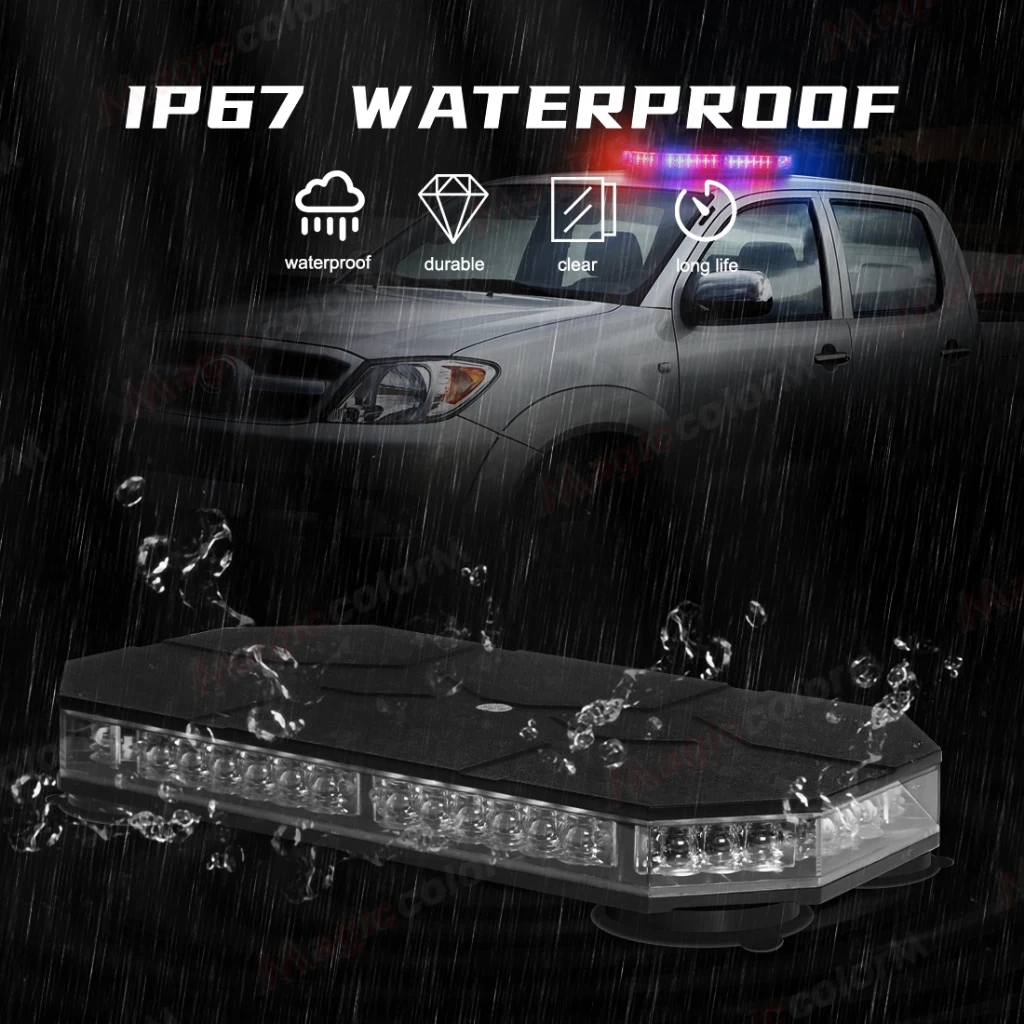 42 LED سقف السيارة العلوي ستروب أضواء الطوارئ تحذير السلامة منارة المغناطيسي جبل لشاحنة إسعاف الثلوج محراث أضواء الشرطة bli