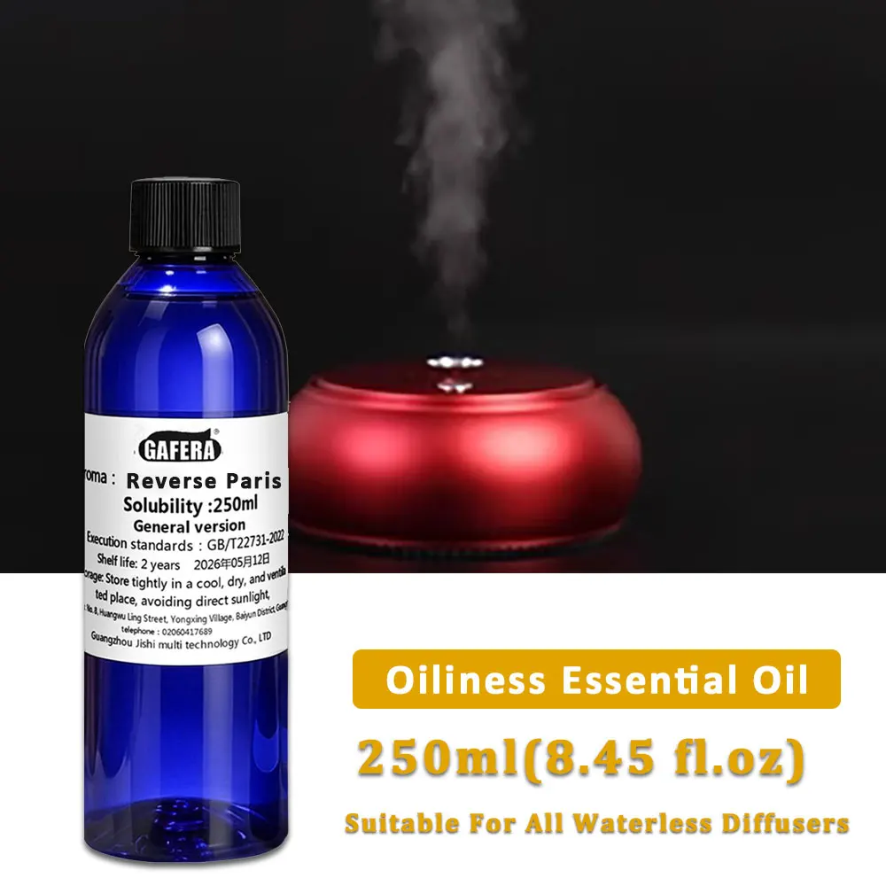 GAFERA 250ml (8.45 fl.oz) Reverse Paris Diffuser Essential Oil Refill, For Waterless Diffuser, Aroma Machine Replenishes Essence