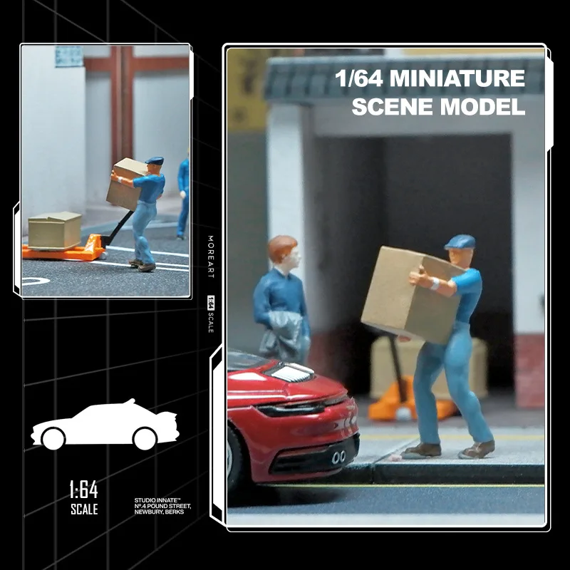 DIY Handmade 1/64 Action Figures Painted Model City Station Miniature Scene Figure Trendy Girl Diorama Creative Photography Toys
