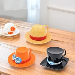 Anime One piece Chopper Luffy Straw hat Coffee Cup Cartoon Home Ceramic Cup Creative Drinking Cup Plate Set