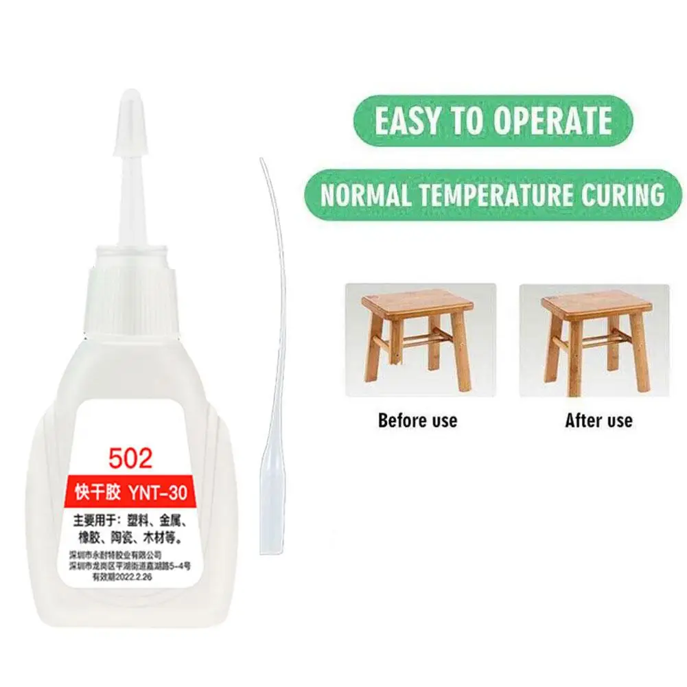 502 Super Glue Instant Quick-drying  Adhesive  Leather Rubber Wood Metal Strong Bond Liquid Glue Tool New