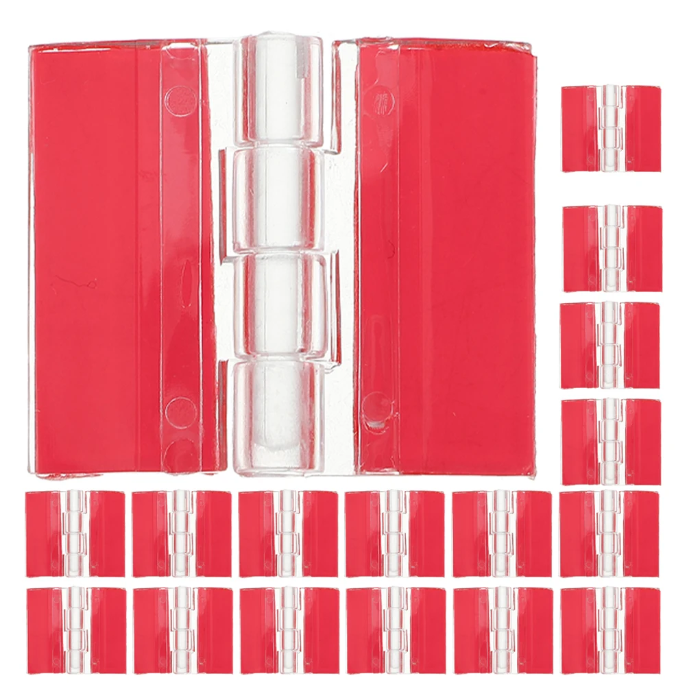

20pcs Self-Adhesive Hinges Clear Acrylic Folding Hinge For Diy Crafts Cabinet Doors Display Stand Folding Pages Loose-Leaf Hinge