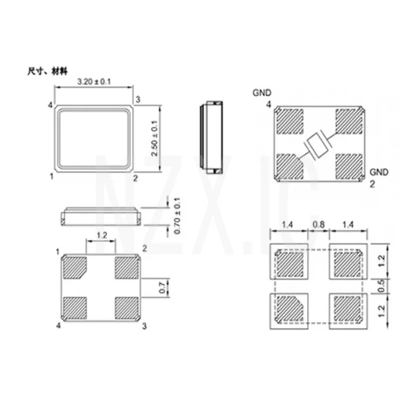 10PCS 3225 Passive SMD Quartz Resonator Crystal Oscillator Metal SMD 4pin 8MHZ 10MHZ 12MHZ 16MHZ 20MHZ 24MHZ 25MHZ 27M 32M 40M