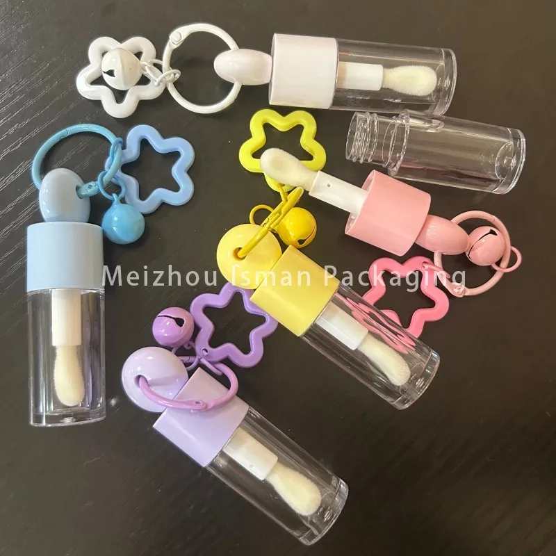 

50Pcs Wholesale 4ml Empty Plastic Lipgloss Tube Mixed Color DIY Lip Gloss Containers with Big Brush for Cosmetics Lipstick