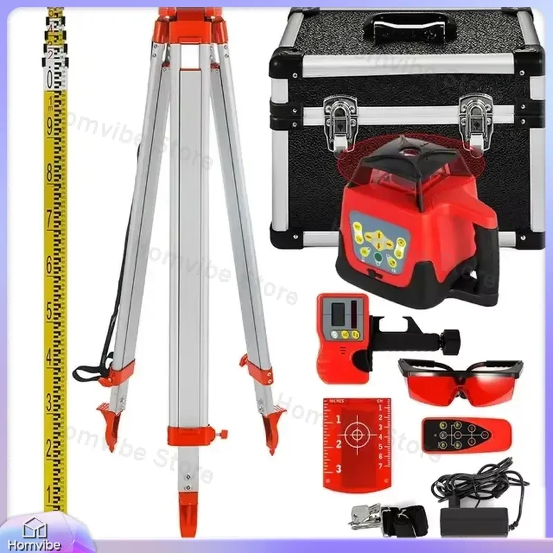Self-Leveling Red Laser Level with Tripod for Construction and Home Improvement 500m Range Outdoor Indoor Automatic