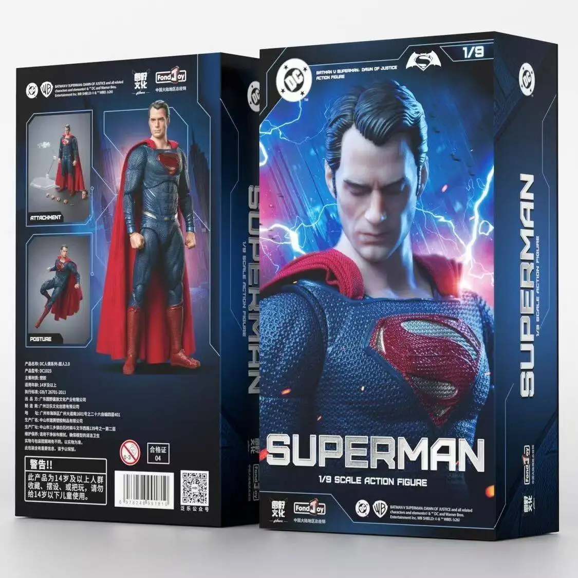 FondJoy Original Superman Dawn of Justice 1/9 Action Figures 2.0 Change Head DC Justice League Superman Toy Movable Model Gift view 6