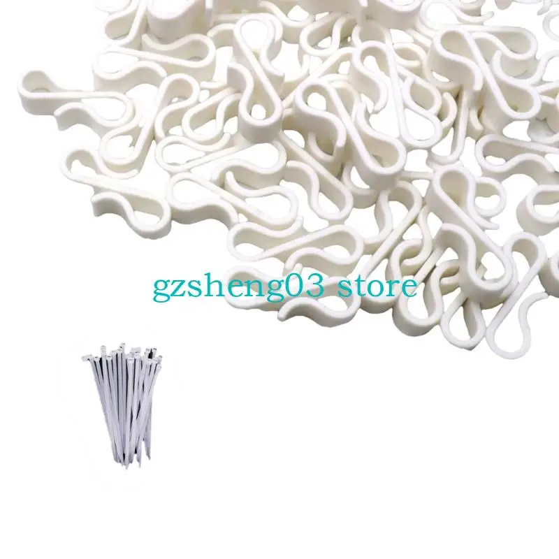 

U75C 120pcs Miniature Gutter Hanging Hooks for Outdoor String Lights Management S Shaped Clips Garden Cable Organizers