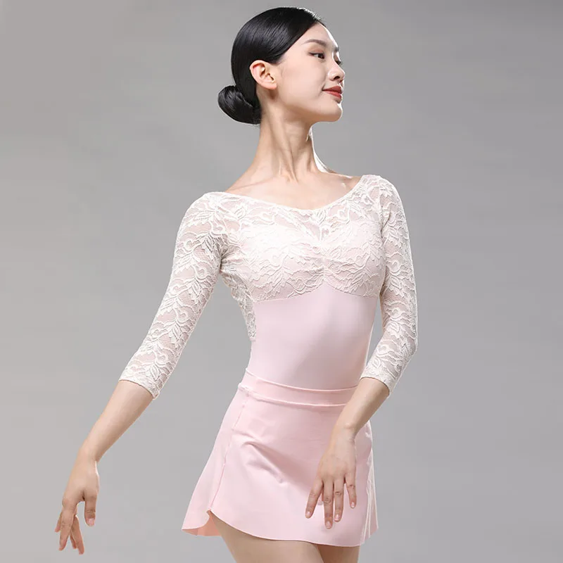 Justaucorps de ballet en dentelle à manches longues pour femmes, vêtements de danse de ballerine, pratique de la gymnastique, printemps et automne