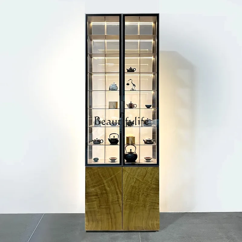

Modern simple glass display cabinet household gift cabinet double door glass wine cabinet