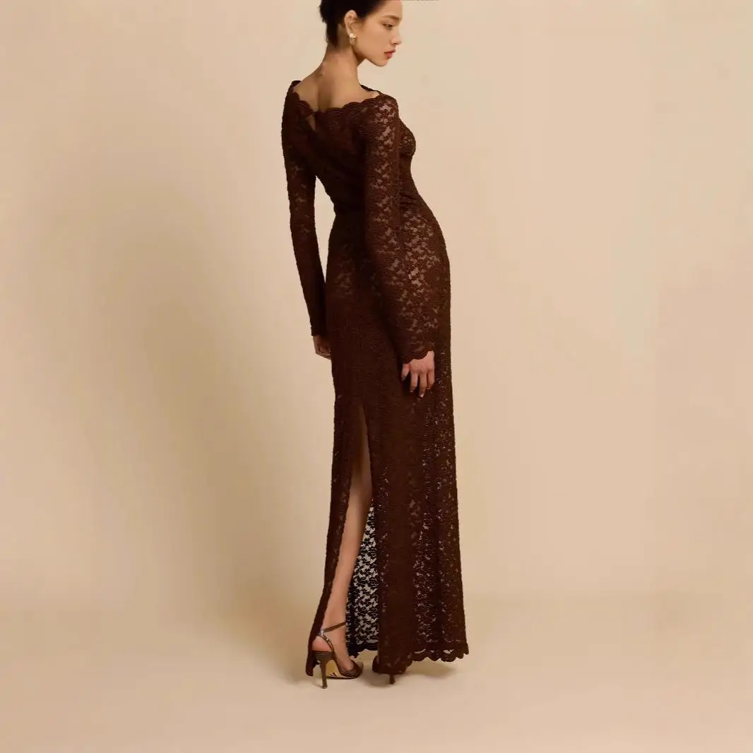 Ele Cross-Border Sle Lace Fi-Tail Evening Dr Damen Langer Wickelrock Casual Chic Independent Station