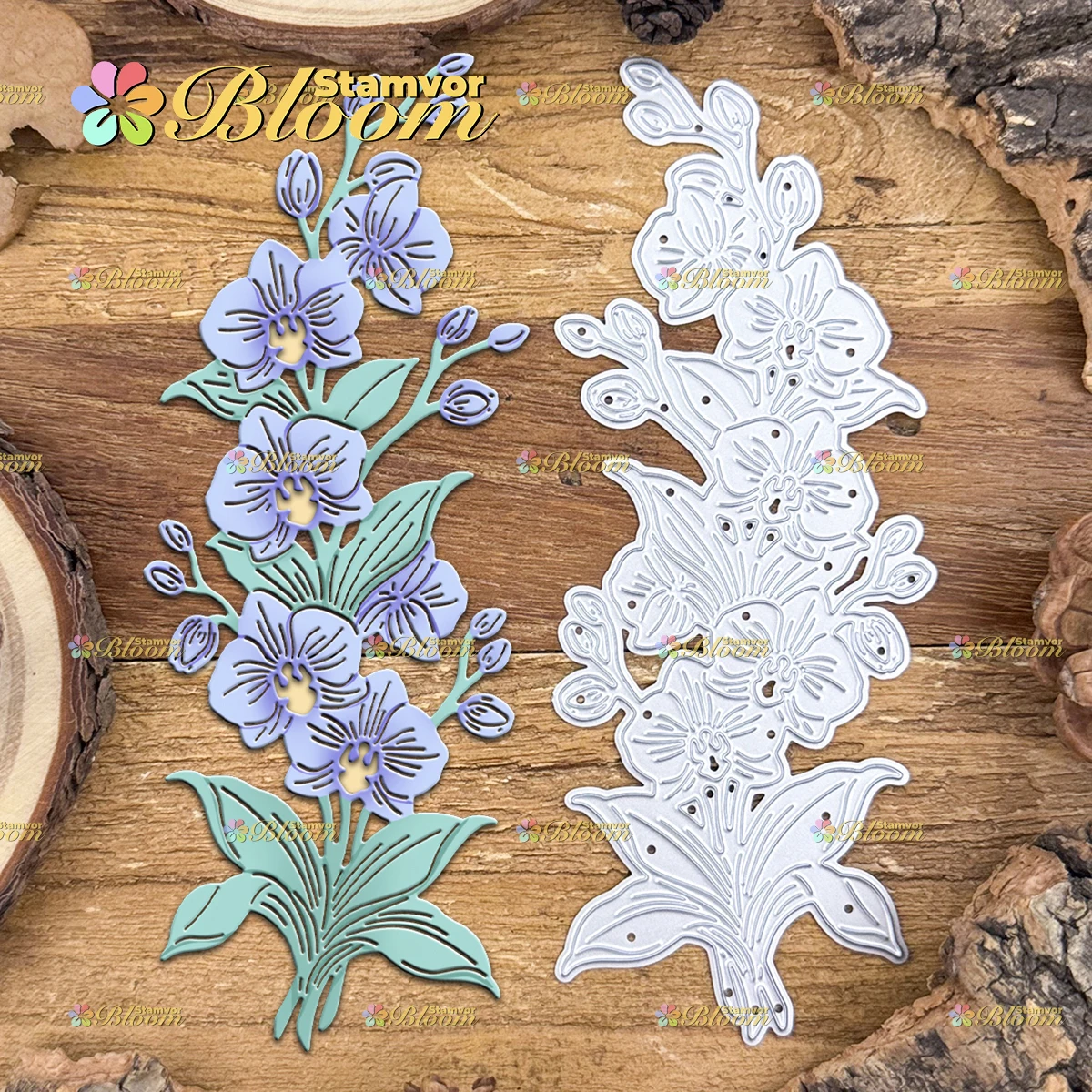 Original Lovely Flowers Phalaenopsis Branch Metal Cutting Dies Scrapbooking Decorative Embossing