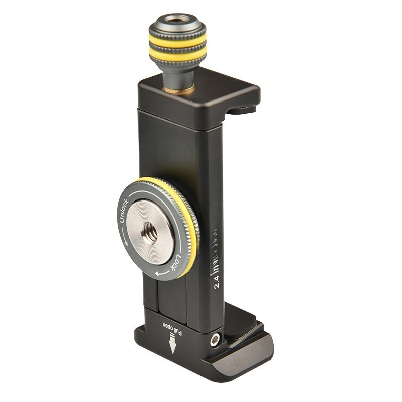 All mobile phone clips Double-end adjustable width fixing bracket with cold shoe interface