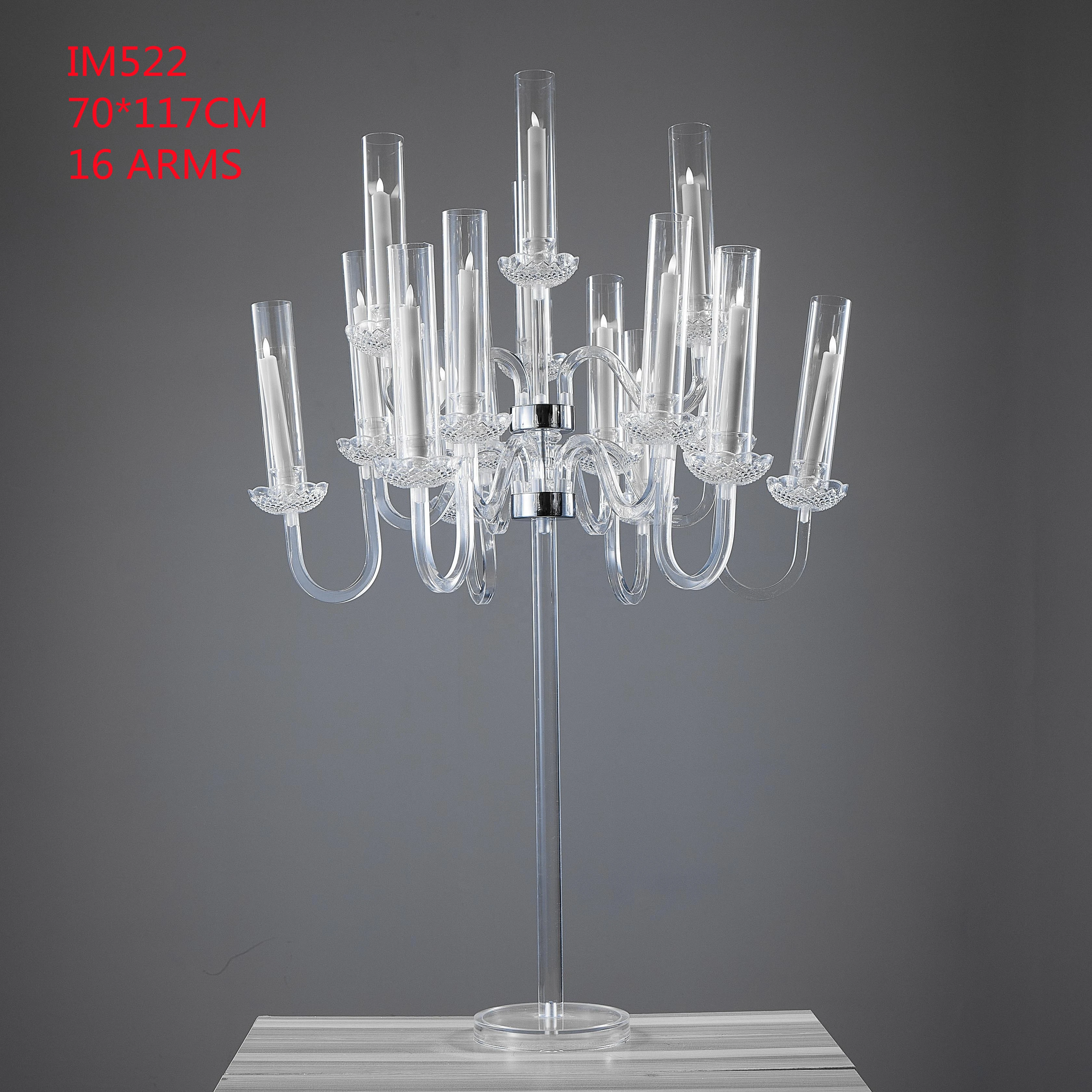 Acrylic Candelabra Transparent Candle Holders Wedding Candlesticks Table Centerpieces Big Candelabrum Event Party Decoration
