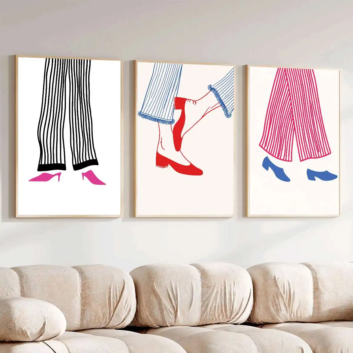 3PCS Minimalist Line Wall Art Casual Women's Printed Poster Modern Wall Decoration Canvas Paintings For Room Decor