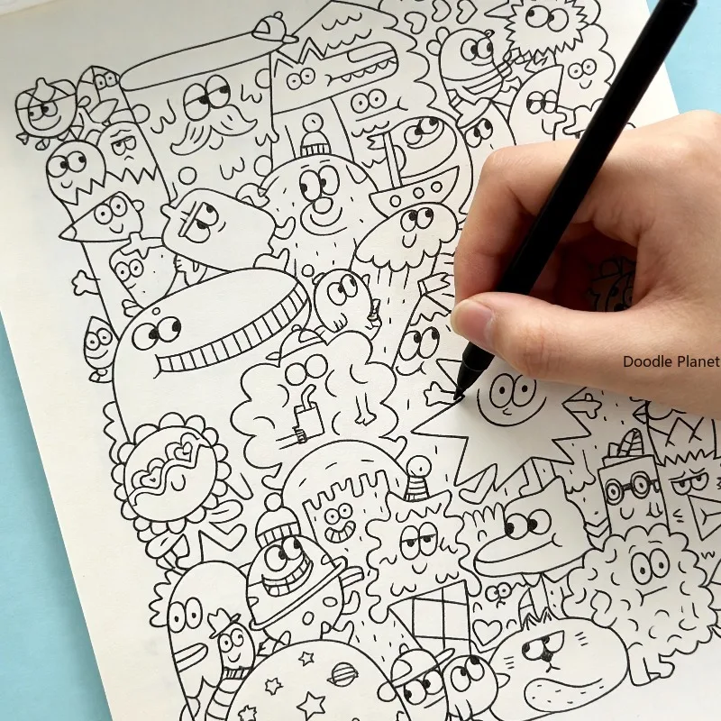 A Large-sized Decompression Copying and Sketching Notebook with Rich Quirky Elements 32 Unique Patterns An Art Creation Gift