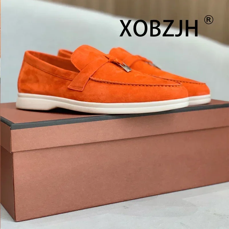 2024 loafers moccasinshoes flat shoes Genuine leather women's spring and autumn new walkingmen's summer sports and leisure shoes